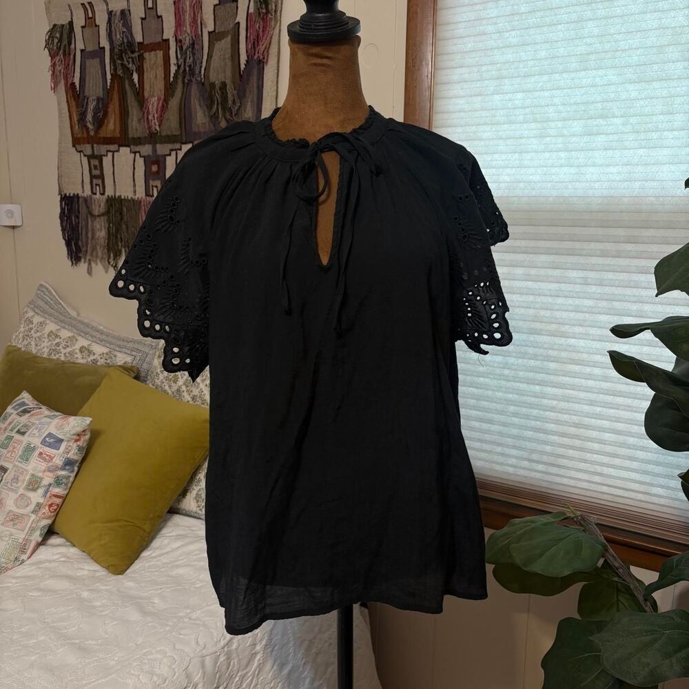 Boho Whimsigoth Eyelet Feminine Blouse Top